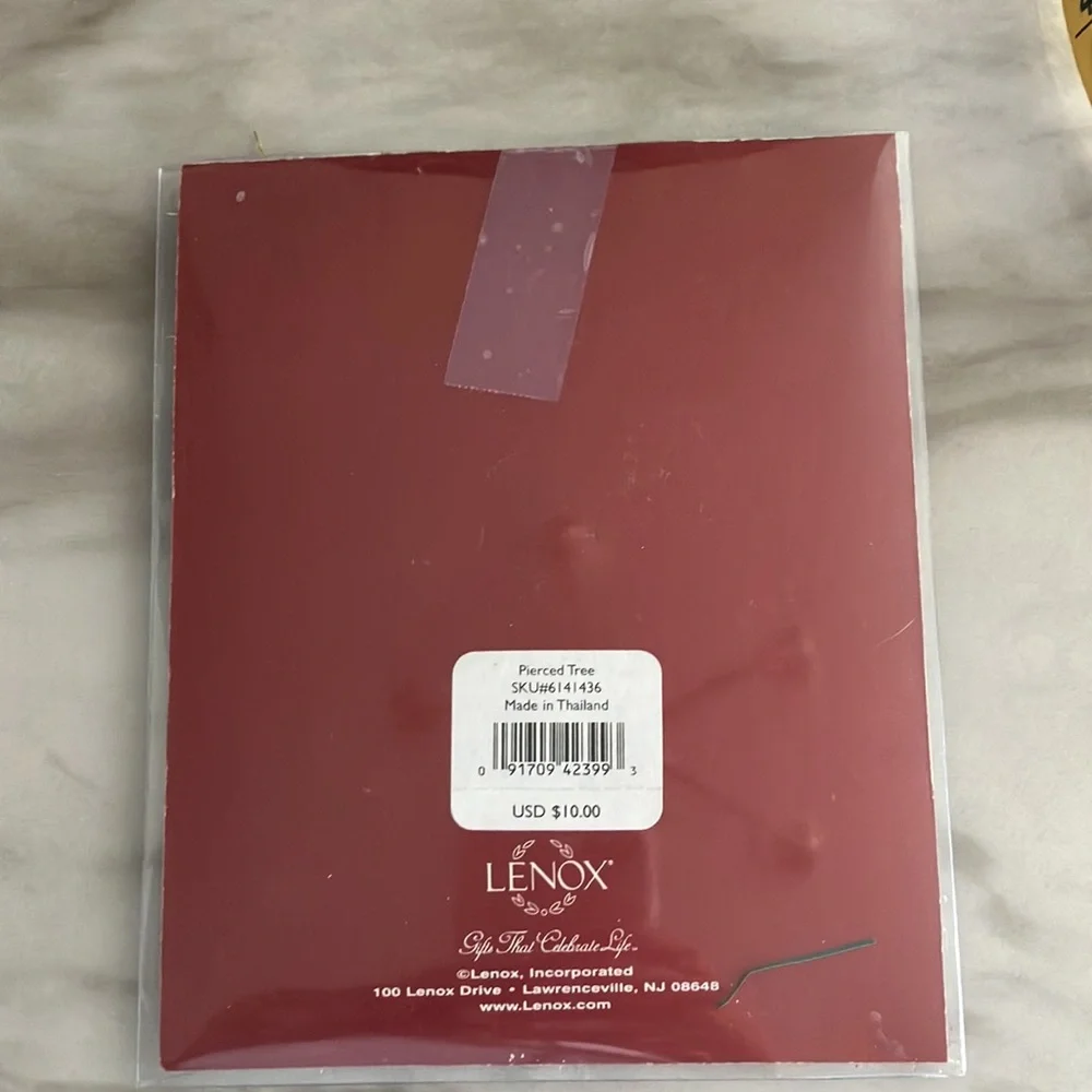 Lenox pierced Christmas tree ornament early 2000 original box Holiday gi…